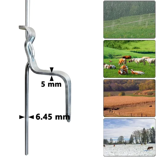 Vista 3 de ARIFARO - Paquete de 30 postes de valla escalonados de 41 pulgadas, poste de cercado eléctrico, cercado de metal para jardín para límites de pastos