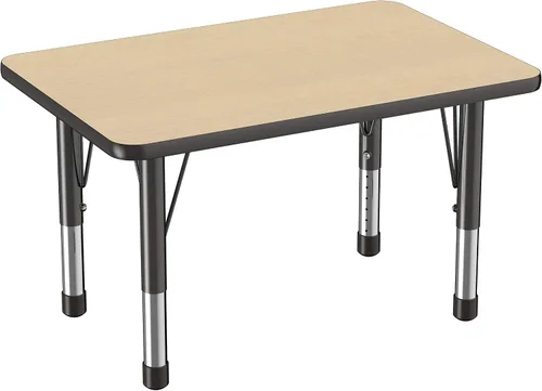 Vista 79 de FDP - Mesa rectangular para actividades escolares y aulas (24 x 36 pulgadas), patas gruesas para niños pequeños, altura ajustable de 15 a 24