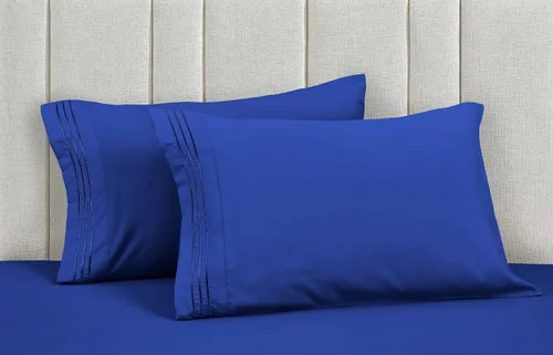 Vista 49 de Mocassi Juego de sábanas de lujo de 4 piezas, calidad prémium de hotel de 1800 hilos, ajuste fácil, sábanas y fundas de almohada resistentes a