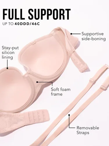 Vista 4 de Smart & Sexy Sujetador sin tirantes con forro ligero de soporte completo para mujer