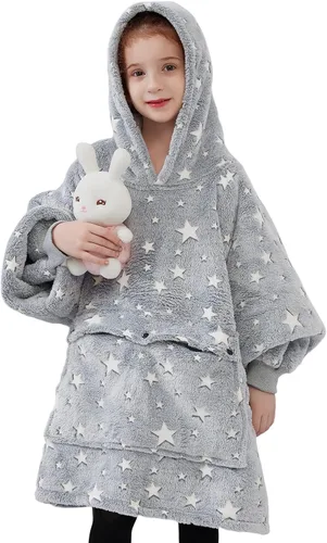 Vista 10 de Manta con Capucha Usable NOUKOW Manta Sherpa de Gran Tamaño Sudadera de Franela con Bolsillo Grande