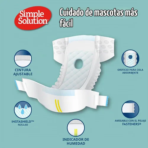 Vista 2 de Simple Solution Pañales desechables para perras, pañal a prueba de fugas para perros, entrenamiento para ir al baño, entrenamiento XS