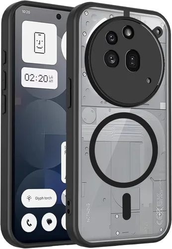 Vista 728 de Funda magnética transparente compatible con Xiaomi 17T, color negro 2 en 1 PC + TPU cubierta de teléfono a prueba de golpes, carcasa protectora