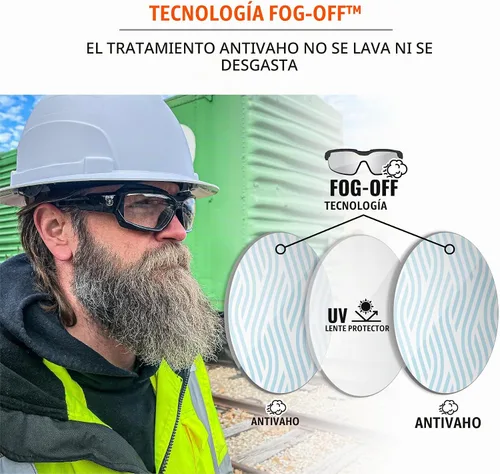 Vista 3 de Ergodyne Skullerz LOKI - Spogles de seguridad antivaho convertibles, incluye junta de espuma y correa para convertir en gafas, ANSI z87.1 Lente