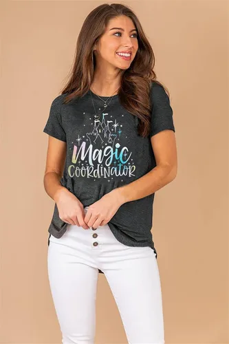 Vista 3 de Magic Coordinator - Camiseta casual de Magic Kingdom, camiseta familiar para vacaciones, castillo, tops gráficos
