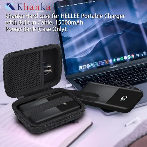 Vista 9 de khanka Estuche rígido para cargador portátil ZZI Tamaño de bolsillo 40000mAh Power Bank/HELLEE Cargador portátil con cable integrado, banco
