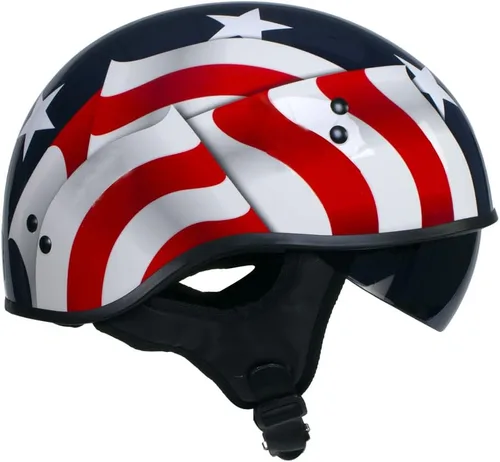 Vista 5 de Hot Leathers T72 'Blue Flag' Advanced DOT - Casco de motocicleta para hombres y mujeres con visera desplegable