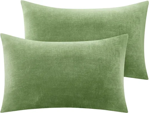 Vista 45 de BEDELITE - Juego de 2 fundas de almohada de vellón y franela estándar, supersuaves, con cierre, acogedoras, de terciopelo mullido, para todas