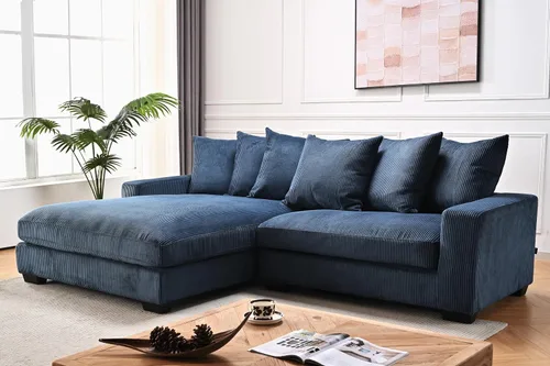 Vista 13 de Container Furniture Direct Luxe - Sofá modular de dos piezas de gran tamaño para sala de estar, sofá en forma de L de 102.4 pulgadas con diván, Negro