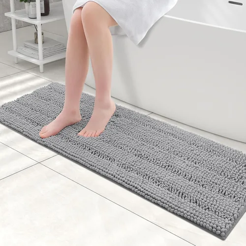 Vista 76 de Grandaily Alfombras de baño de felpilla a rayas de 24 x 16 pulgadas, extra gruesas y suaves, absorbentes, parte trasera de goma, alfombra de ducha