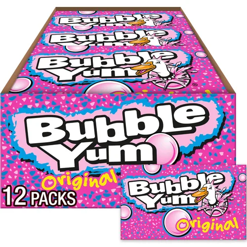 Vista 8 de BUBBLE YUM Cotton Candy Chewy, paquetes de goma de mascar, 2.82 onzas (12 unidades, 10 piezas)