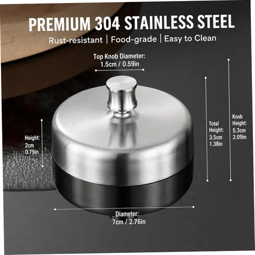 Vista 6 de Burger Press Patty Maker, 304 Stainless Steel Adjustable Hamburger Patty Press, Non Stick for Kitchen, Silver 2.76 Inch