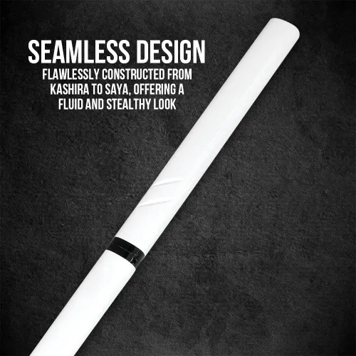 Vista 3 de Shinwa Shirasaya Sword – Color Options Hand-Forged 29" Black Damascus Steel Blade Traditional Japanese Shirasaya with Lacquered Hardwood Saya