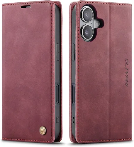 Vista 39 de QLTYPRI Para iPhone Air Case Wallet Con Tarjetero, Vintage PU Cuero Kickstand Cierre Magnético A Prueba De Golpes Folio Libro Funda Para IPhone 17