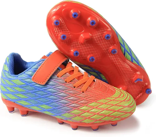 Vista 2 de Sooneeya Kids Soccer Cleats - No-Tie Football Shoes - Outdoor Firm Ground Athletic Shoes