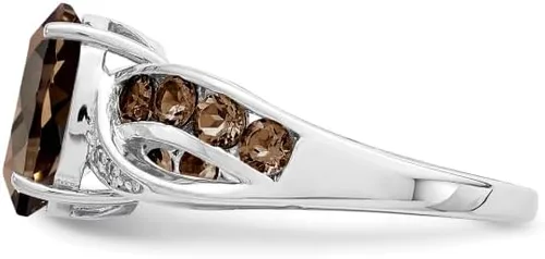 Vista 4 de IceCarats 925 Sterling Silver Diamond Gemstone Ring