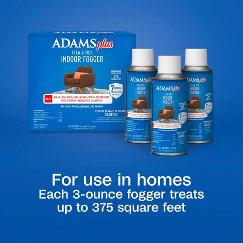 Vista 5 de ADAMS Más nebulizador para interiores de pulgas y garrapatas, latas de 3 x 3 onzas, mata pulgas, huevos de pulgas, hormigas, moscas domésticas