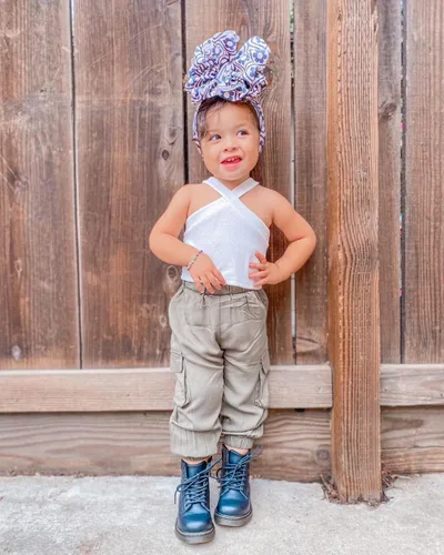 Vista 2 de Conjunto de ropa de verano para bebé niña, camiseta sin mangas + pantalones largos rectos, conjunto de ropa de 2 piezas de 1 a 6 años, Gris