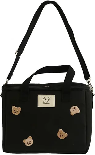 Vista 6 de RICHTRUE Lonchera Kawaii para niñas, lonchera aislada, lindas, para mujeres, lonchera aislada para niños (beige)