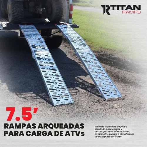 Vista 2 de Rampas de carga ATV de 7.5 pies, capacidad de 1,500 libras, rampas Titan