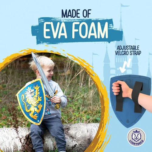 Vista 3 de Liontouch - Escudo de espuma para niños - Escudo de caballero mediano, azul