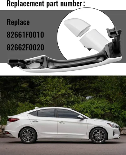 Vista 6 de 4 manijas exteriores de puerta exterior con cubierta de manija para Hyundai Elantra Sedan 2017-2020 Reemplazar 82661F0010 82662F0020