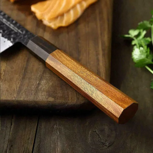 Vista 6 de 1PC cuchillo de cocina de estilo japonés mango octogonal asas Safflower Cuchillos