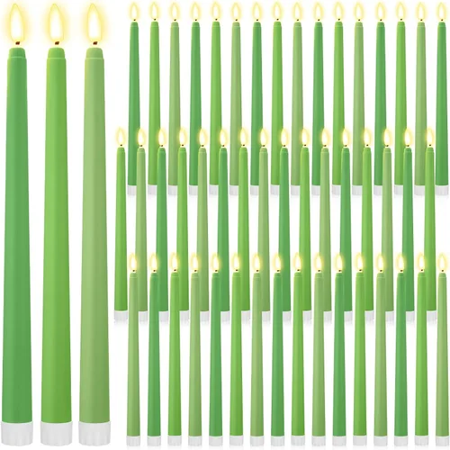 Vista 11 de Handepo Paquete de 48 velas LED sin llama, color rojo, 11 pulgadas