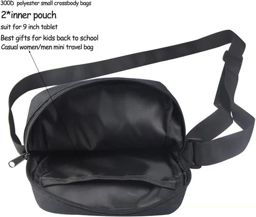 Vista 4 de HUGS IDEA Bolso bandolera pequeño con cara de animales, Gato negro
