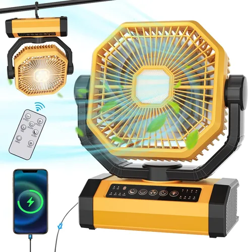 Vista 11 de Ventilador de nebulización recargable portátil con niebla de 12 onzas, pantalla de duración de la batería, control remoto, temporizador, luz, 5