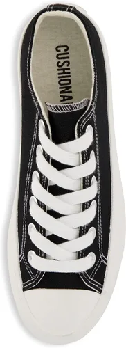 Vista 5 de CUSHIONAIRE Vasco Low Top - Tenis de lona para mujer + espuma viscoelástica, Negro