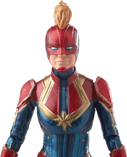 Vista 5 de Marvel Capitán Marvel - Figura de disfraz de Capitán Marvel de 6 pulgadas para coleccionistas, niños y fanáticos Marvel Legends - Figura de acción
