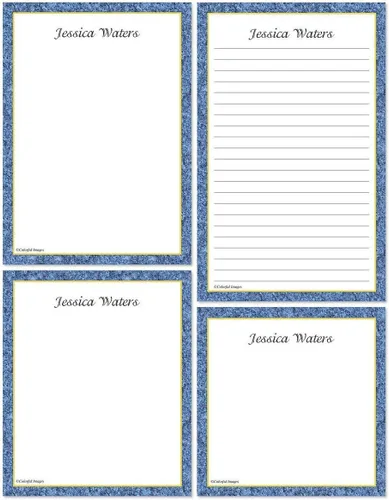 Vista 8 de Current Juego de 4 bloc de notas personalizado con inicial, juego de 4 blocs de 100 hojas, varios tamaños, ideal para listas de compras, listas