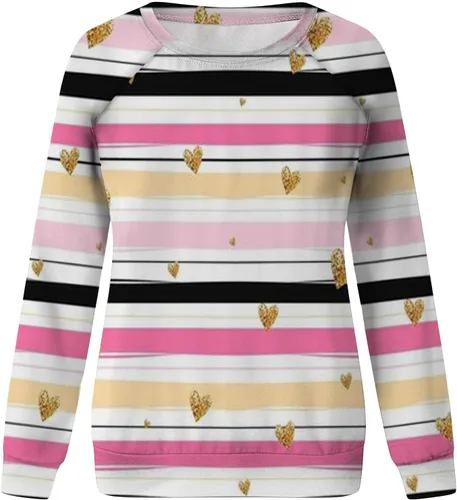 Vista 32 de Sudadera de manga larga con estampado de leopardo y corazón para mujer, para el día de San Valentín, sin botones, para niñas, regalos