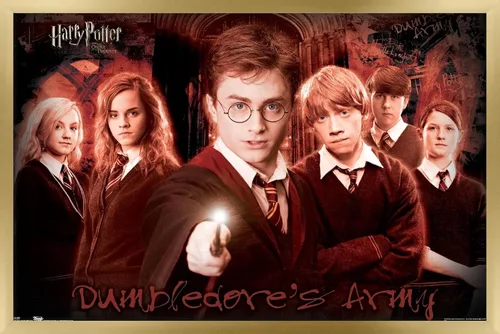 Vista 15 de Harry Potter y la orden del fénix - Póster de pared grupal, 22.4 pulgadas de largo x 14.7 pulgadas, versión enmarcada en madera de granero