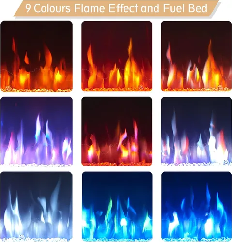 Vista 5 de Efiretric® Arthur - Chimenea eléctrica 3 en 1 de 36 pulgadas de ancho (EF456), independiente, montaje en pared, empotrada, efecto de llama de 9