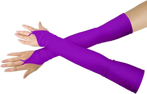 Vista 31 de Shinningstar Guantes largos de elastano elástico sin dedos sobre el codo para niñas y niños adultos