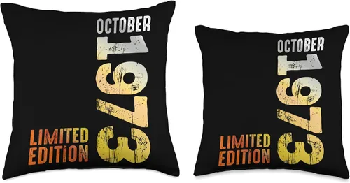 Vista 3 de Since October 1973 Retro 1973 Vintage 1973 October Throw Pillow