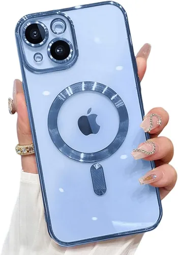 Vista 56 de Funda magnética para iPhone 12 Pro Max transparente compatible con MagSafe Funda protectora de lente de cámara integrada para iPhone 12 Pro Max