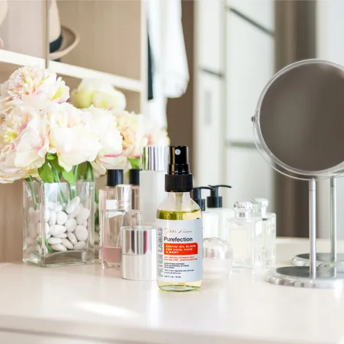 Vista 3 de Peter Lamas Elixir de aceite exótico Purefection, aceite multiusos para cabello, cuero cabelludo, cara y cuerpo Restaura el brillo, aumenta