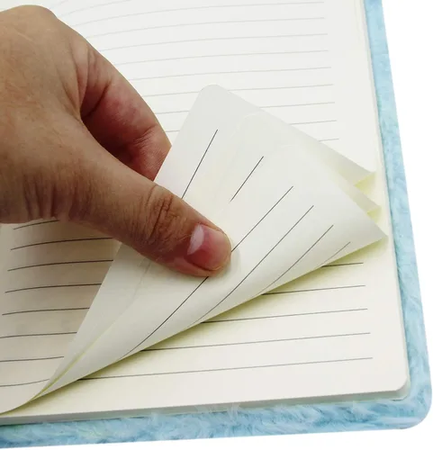 Vista 5 de BOLLEY JOSS Cuaderno de unicornio arcoíris para niños, diario de felpa para niñas y adolescentes, bloc de escritura con forro A5, 160 páginas