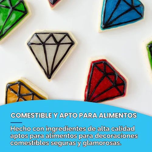 Vista 6 de Satin Ice Esmalte de purpurina negra (botella de 10 onzas) para decorar pasteles, cupcakes, brownies y donas
