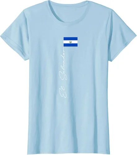 Vista 22 de Camiseta patriótica con bandera de El Salvador, Negro
