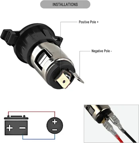 Vista 9 de Enchufe para encendedor de cigarrillos, encendedor de cigarrillos de automóvil de 12 V CC, toma de corriente hembra de 12 voltios de repuesto
