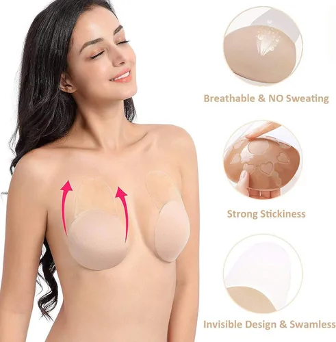 Vista 4 de MITALOO Adhesive Bra Invisible Strapless Bra Push Up Backless Sticky Bra for Women
