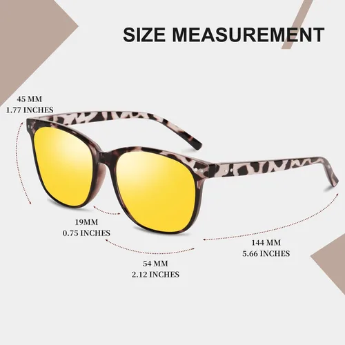 Vista 3 de HAOLOTA Gafas de conducción de visión nocturna polarizadas HD amarillas tintadas antideslumbrantes para hombres y mujeres