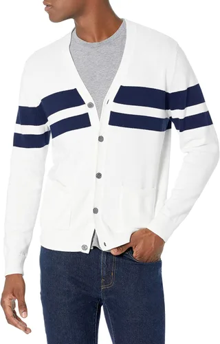 Vista 2 de Tienda Essentials Suéter cárdigan de algodón para hombre