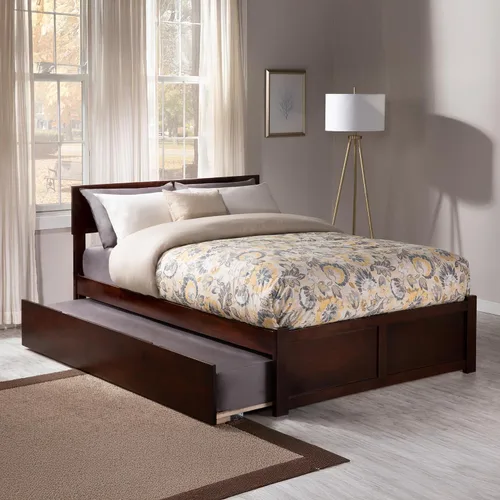 Vista 11 de AFI Orlando - Cama de plataforma de tamaño matrimonial con estribo y cama nido matrimonial, color gris