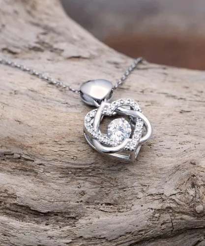 Vista 3 de Para mi reina, gracias por existir, regalo para esposa, novia, mujer, prometida - Corazon de Plata, Zinc chapado en plata.