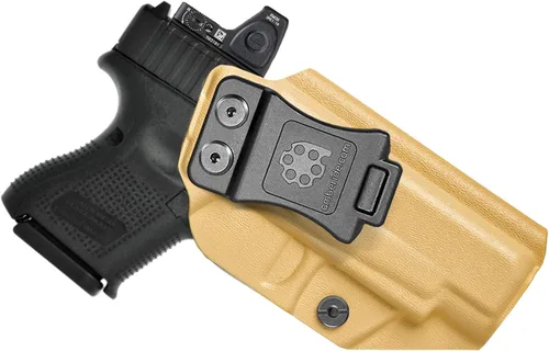Vista 9 de Amberide IWB Kydex Holster for Glock 26/27 Gen1-5 and Glock 33 Gen3-4, Concealed Carry, Optics Ready, Adjustable Cant, Posi-Click Retention, Made in